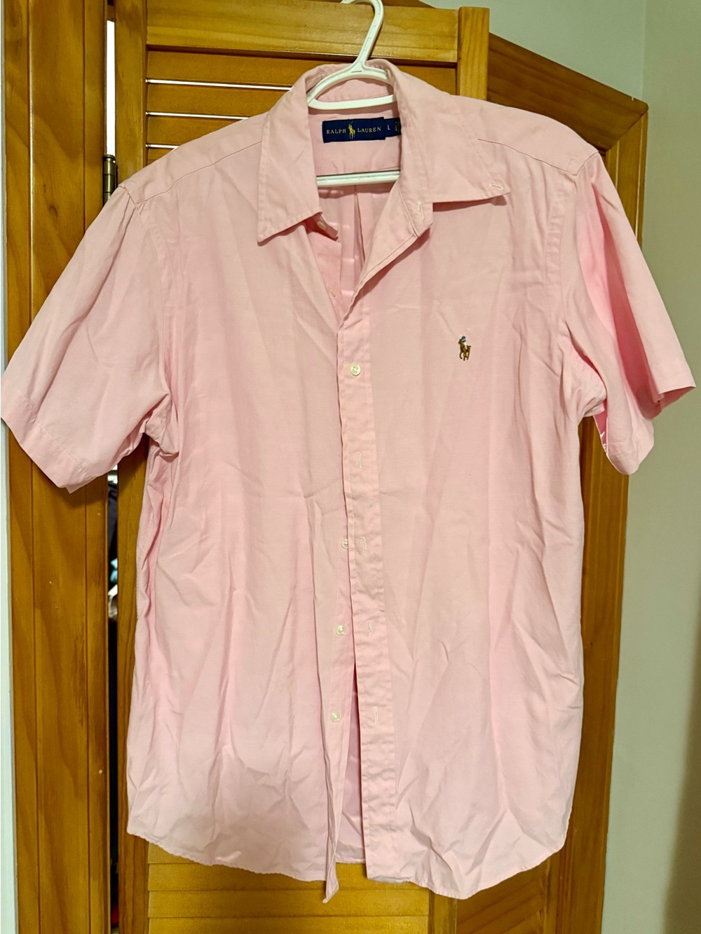 Ralph Lauren Light Pink Short-Sleeve Button-Down Shirt